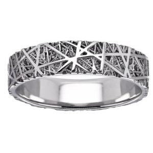 Festive Routa sormus 5mm 14K valkokulta