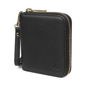 Aarni hirvennahkainen mini-clutch lompakko (musta)