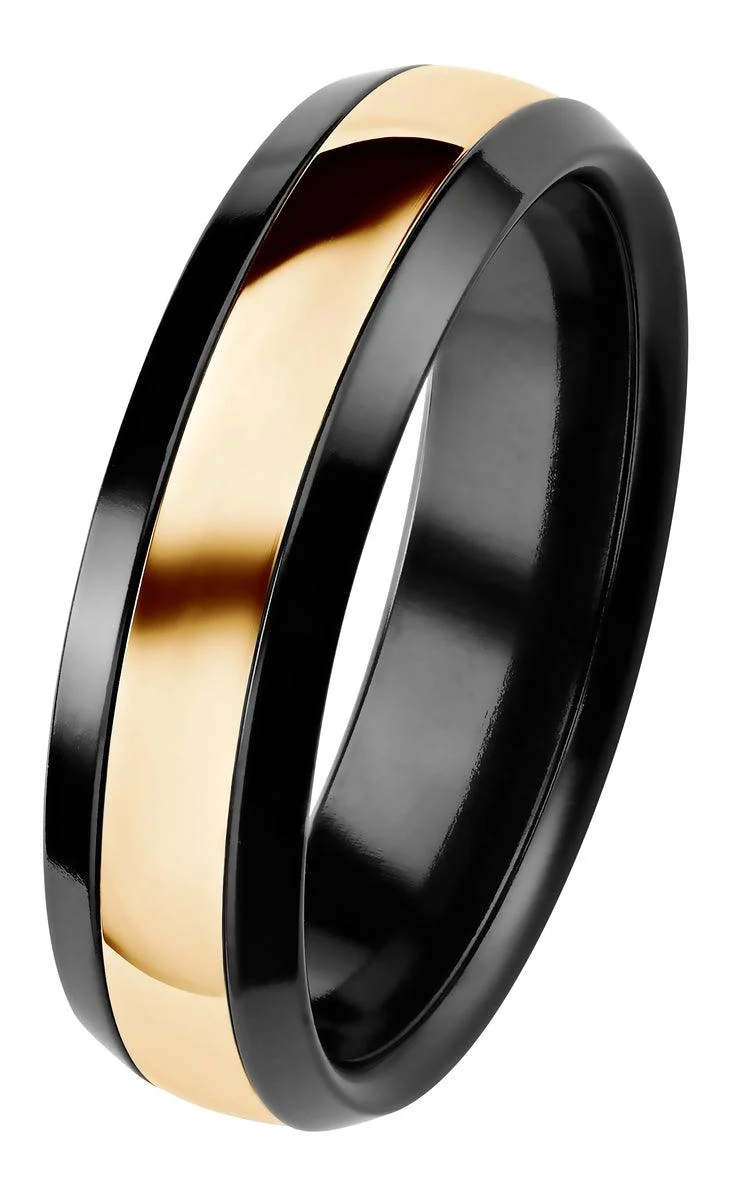 Duetto Black Edition zirkonium/keltakulta sormus 006-092