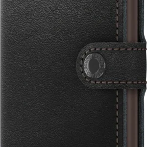 M-black-brown Secrid Miniwallet musta ruskeilla tikkauksilla