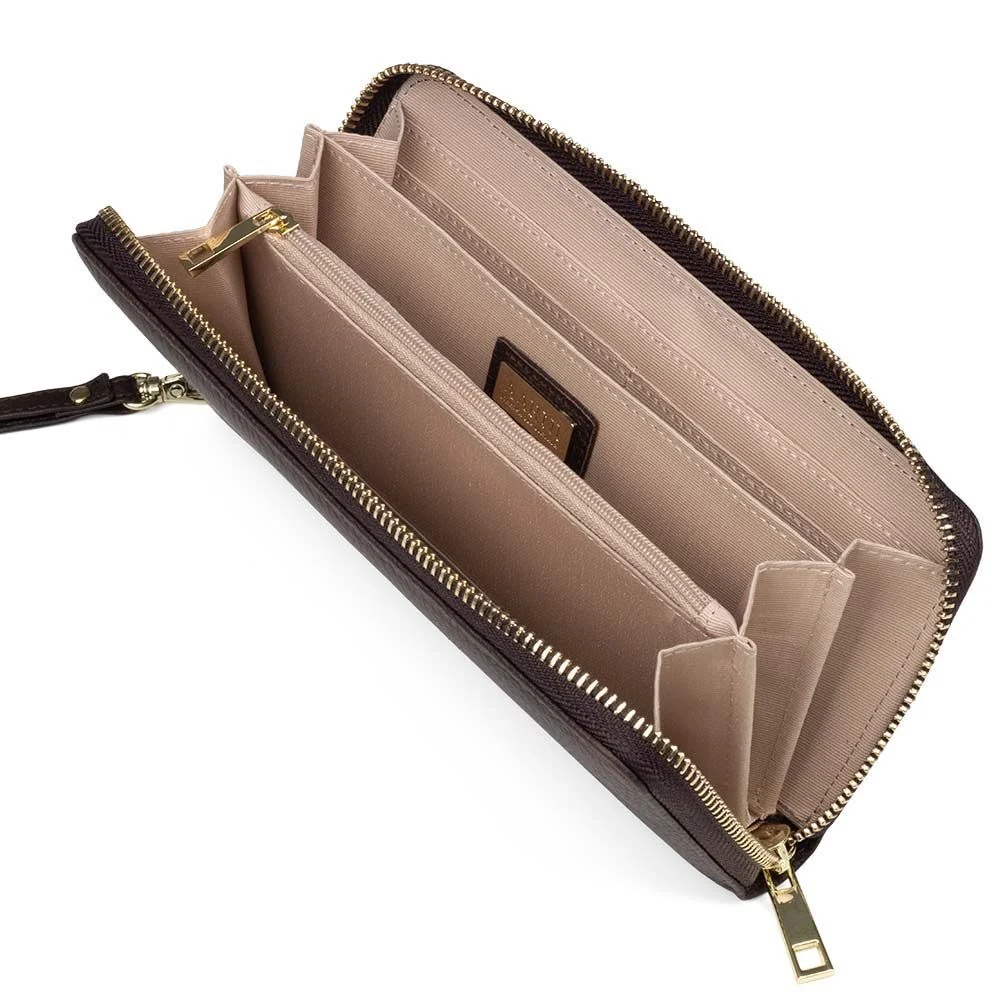 Aarni - Clutch-lompakko (Tummanruskea - kulta) - Image 3