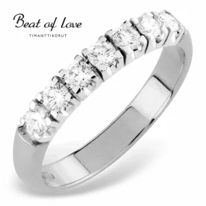 Beat of Love - valkokultainen timanttisormus RO-7x0.07DW-150